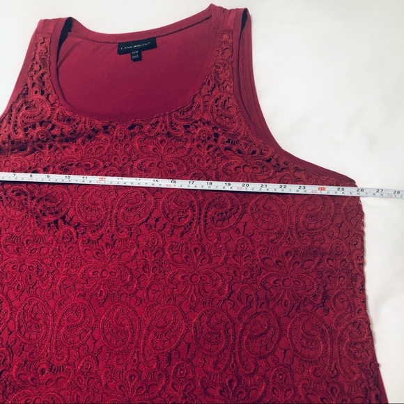 Plus Size 22/24 Lane Bryant Jacquard Lace Tank Top Red - Picture 6 of 11